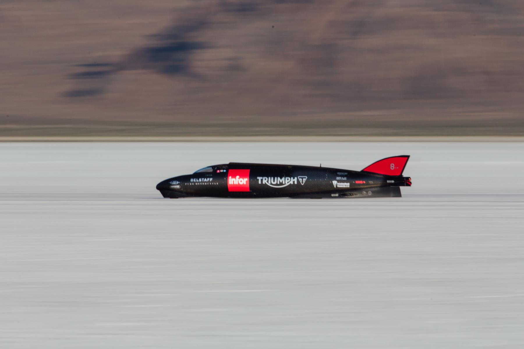 Guy Martin pilots Triumph Infor Rocket Streamliner